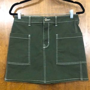 Arizona Denim Mini Skirt Olive Green